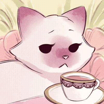 Cat With Cup Of Tea GIF
