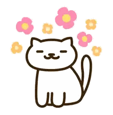 Cat With Flowers Coming Out Of Nose Sticker