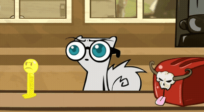 Cat With Glasses And Skull Toaster GIF