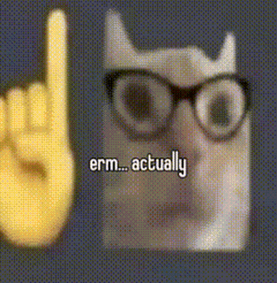 Cat With Glasses Beside Hand Saying Erm Actually GIF