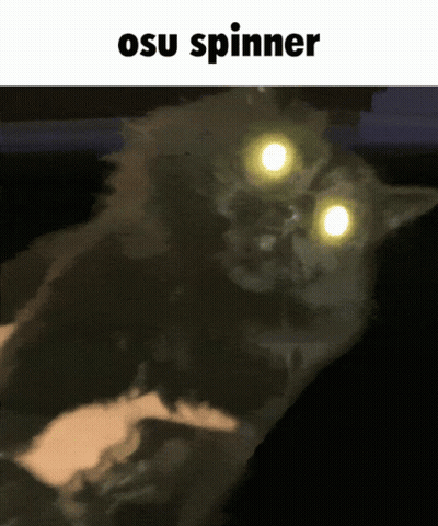 Cat With Glowing Eyes Osu Spinner GIF