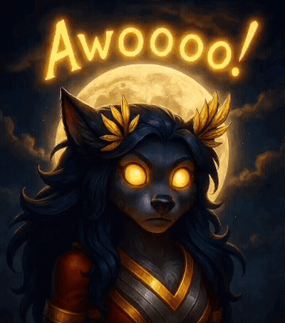 Cat With Glowing Eyes Saying Awooo GIF