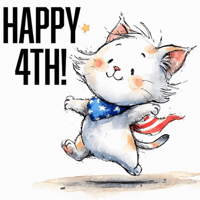 Cat With Happy 4Th GIF