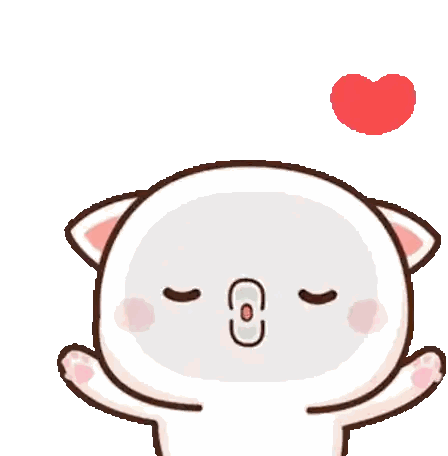Cat With Heart Above GIF