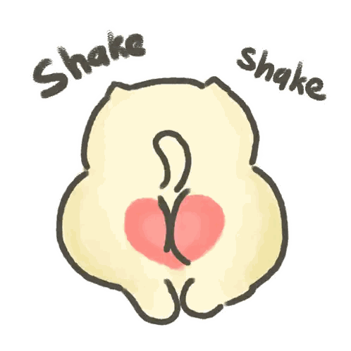 Cat With Heart In Butt Saying Shake Sticker