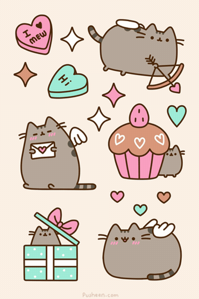 Cat With Heart Saying I Love Mew GIF