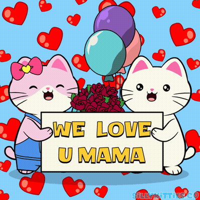 Cat With Heart Saying I Love You Both So Much GIF