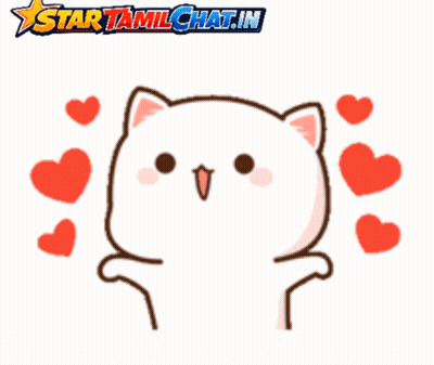 Cat With Hearts And Text Star Tamilchat.in GIF