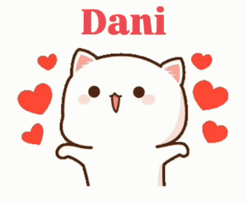 Cat With Hearts Around It And Dani GIF