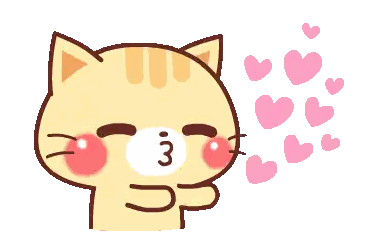 Cat With Hearts Out Of Mouth And Face 3 Sticker