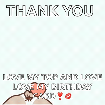 Cat With Hearts Saying Thank You Love My Top Love Love My Birthday Card GIF