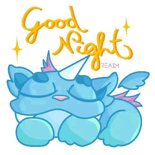 Cat With Horn Saying Good Night Sticker