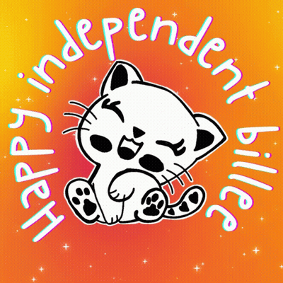 Cat With Independent Billie Text GIF
