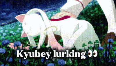 Cat With Kyubey Lurking GIF