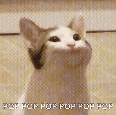 Cat With Mouth Open And Pop Pop Pop Pop Pop Pop GIF