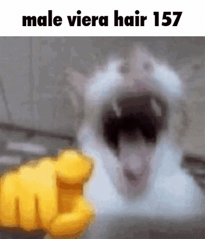 Cat With Mouth Wide Open And Male Viera Hair GIF