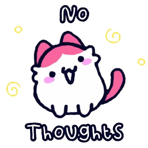 Cat With No Thoughts Sticker