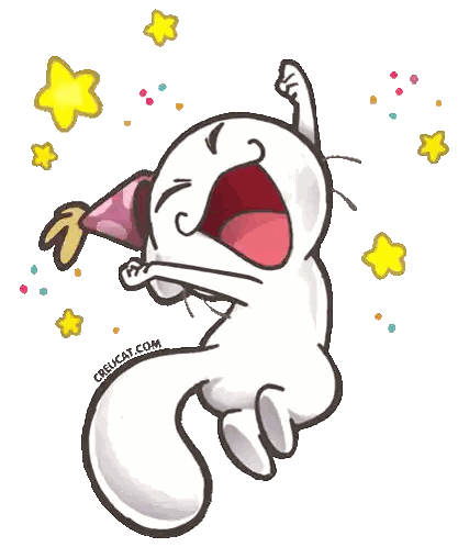 Cat With Party Hat And Crewcat.com Text Sticker