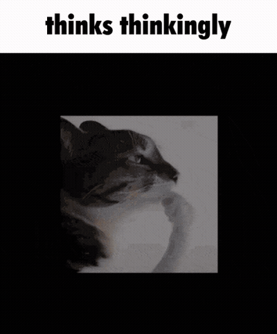 Cat With Paw On Chin Thinks Thinkingly GIF