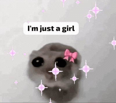 Cat With Pink Bow Saying I'm Just A Girl GIF