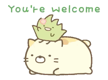 Cat With Plant On Head Saying You Re Welcome Sticker