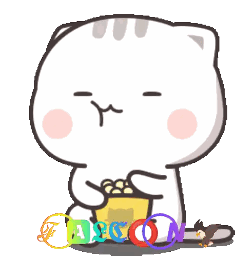 Cat With Popcorn Falcon Sticker