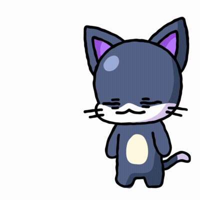 Cat with Purple Ears Lying Down