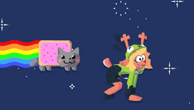 Cat With Rainbow Coming Out GIF