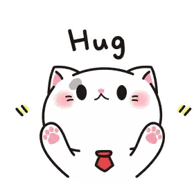 Cat With Red Tie And Hug Text Sticker