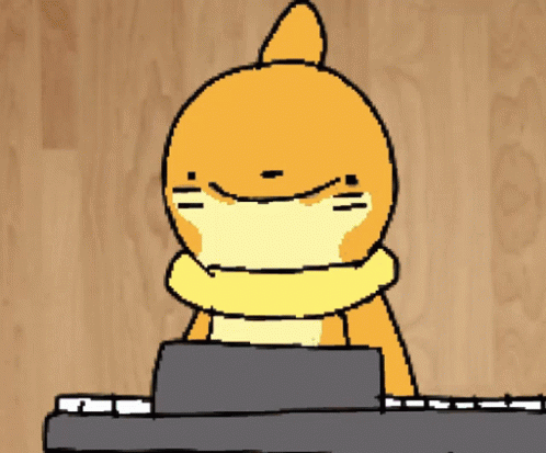 Cat With Scarf Sitting At Keyboard GIF
