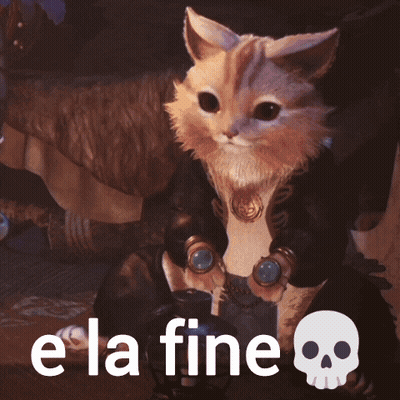 Cat With Skull Saying Ela Fine GIF
