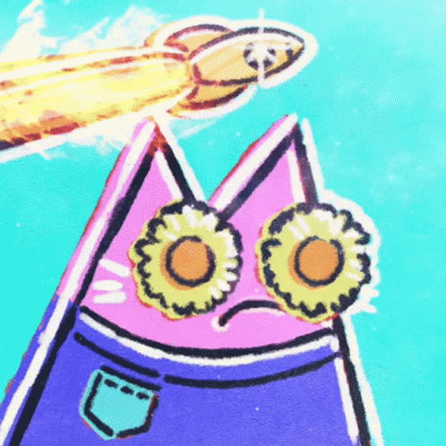 Cat With Sunflowers On Eyes GIF