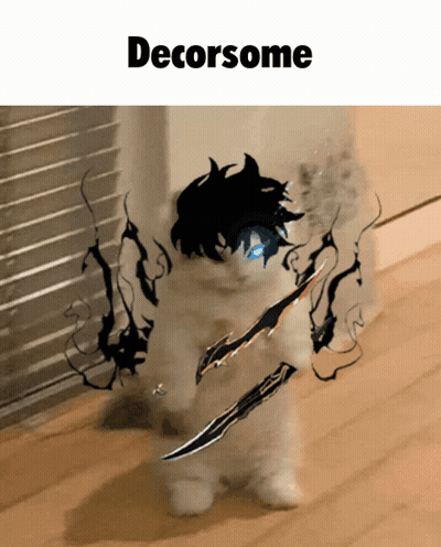 Cat With Sword Saying Decorsome GIF