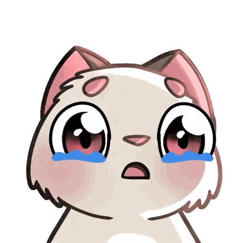 Cat With Tears Coming Out Of Eyes Sticker