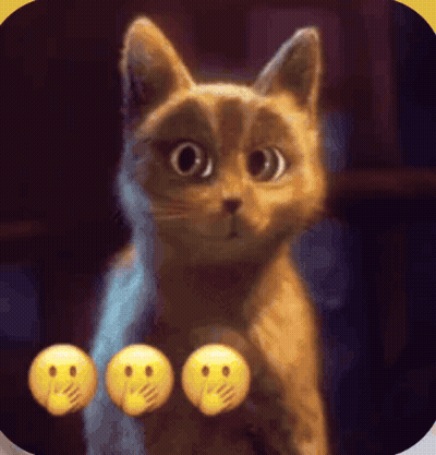 Cat With Three Smiley Faces On Paws GIF