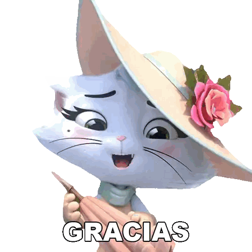 Cat With Umbrella Gracias Sticker