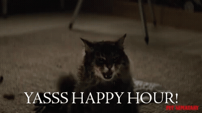 Cat With Yasss Happy Hour GIF