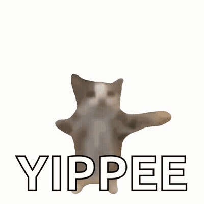 Cat With Yippee Text GIF