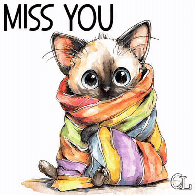 Cat Wrapped In Blanket Saying Miss You GIF