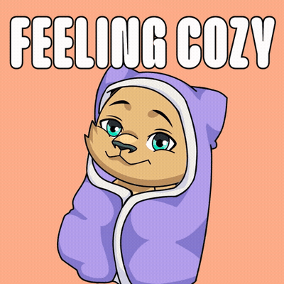 Cat Wrapped In Purple Blanket Feeling Cozy GIF