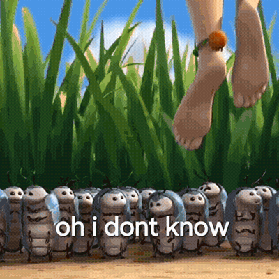 Caterpillars In Grass With Feet Saying Oh I Dont Know GIF