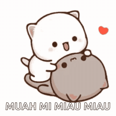 Cats Hugging Muah Mi Miau Miau GIF