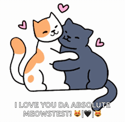 Cats Hugging Saying Love You GIF