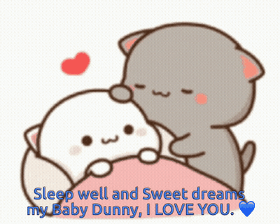 Cats Hugging Sleep Well Sweet Dreams Baby Dunny GIF