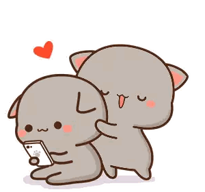 Cats Hugging With Phone Sticker