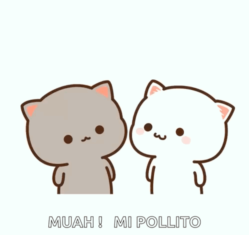 Cats Kissing With Heart Background GIF