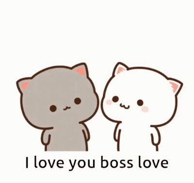 Cats Kissing With I Love You Boss Love GIF