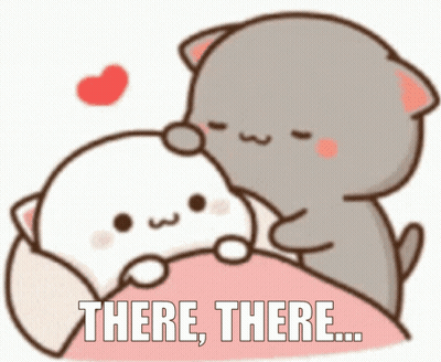 Cats Laying On Bed Saying There There GIF