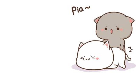 Cats Lying And Standing With Pia Sticker