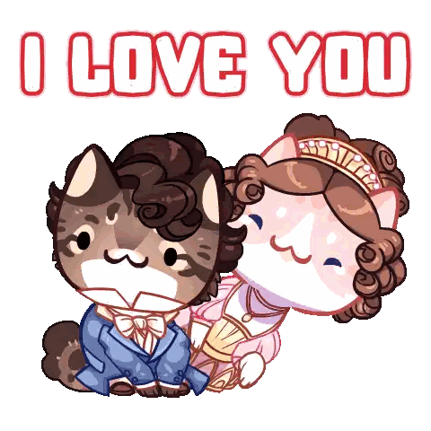 Cats With I Love You Behind Sticker